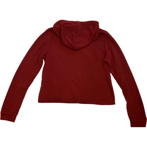 Harry Potter Hogwarts Crest Draco Maroon Cropped Hoodie M-L - Picture 10 of 11